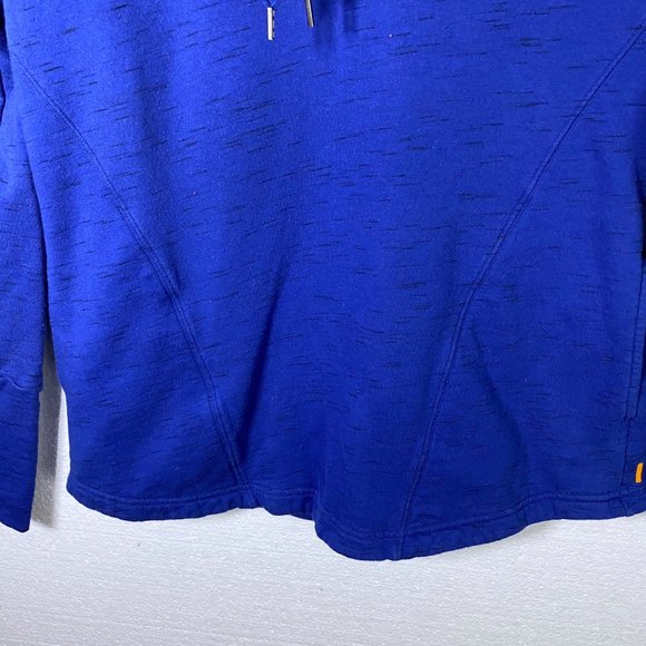 Lucy Medium Blue Cowl Funnel Neck Pullover Hoodie - Picture 8 of 9